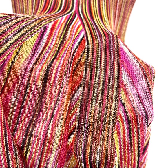 Missoni Striped Knit Multicolor Knee Length Lined Stretch Skirt EU38 US2 Crochet - Picture 4 of 7